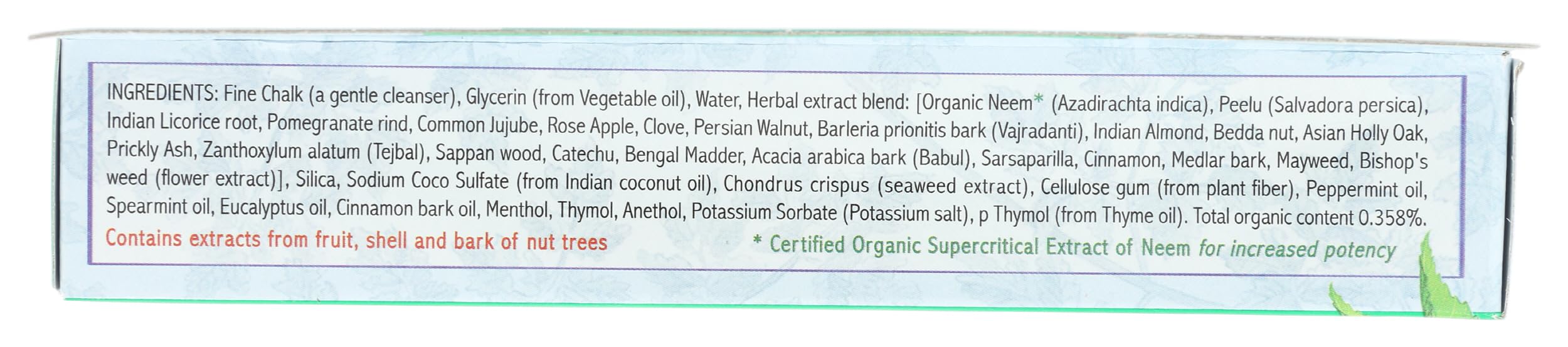 Aroma de menta de Auromere Freshmint para aliento fresco.