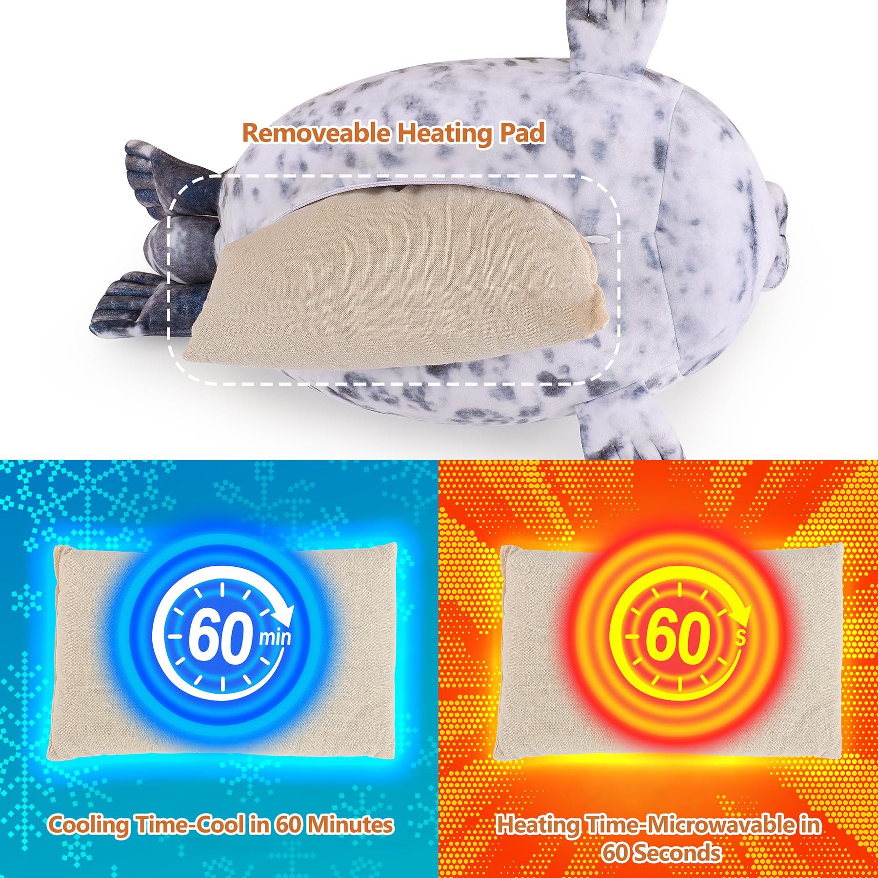 Tamaño 15 pulgadas foca peluche de Auspicious Beginning para abrazos