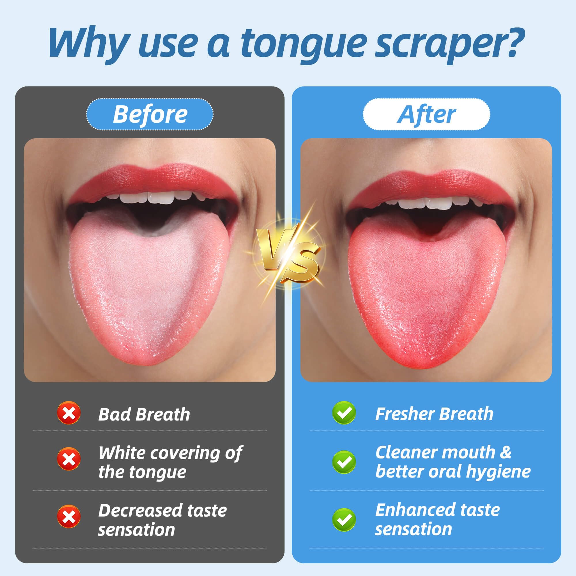 Aussumy escariador lengua forma u para limpieza diaria eficaz