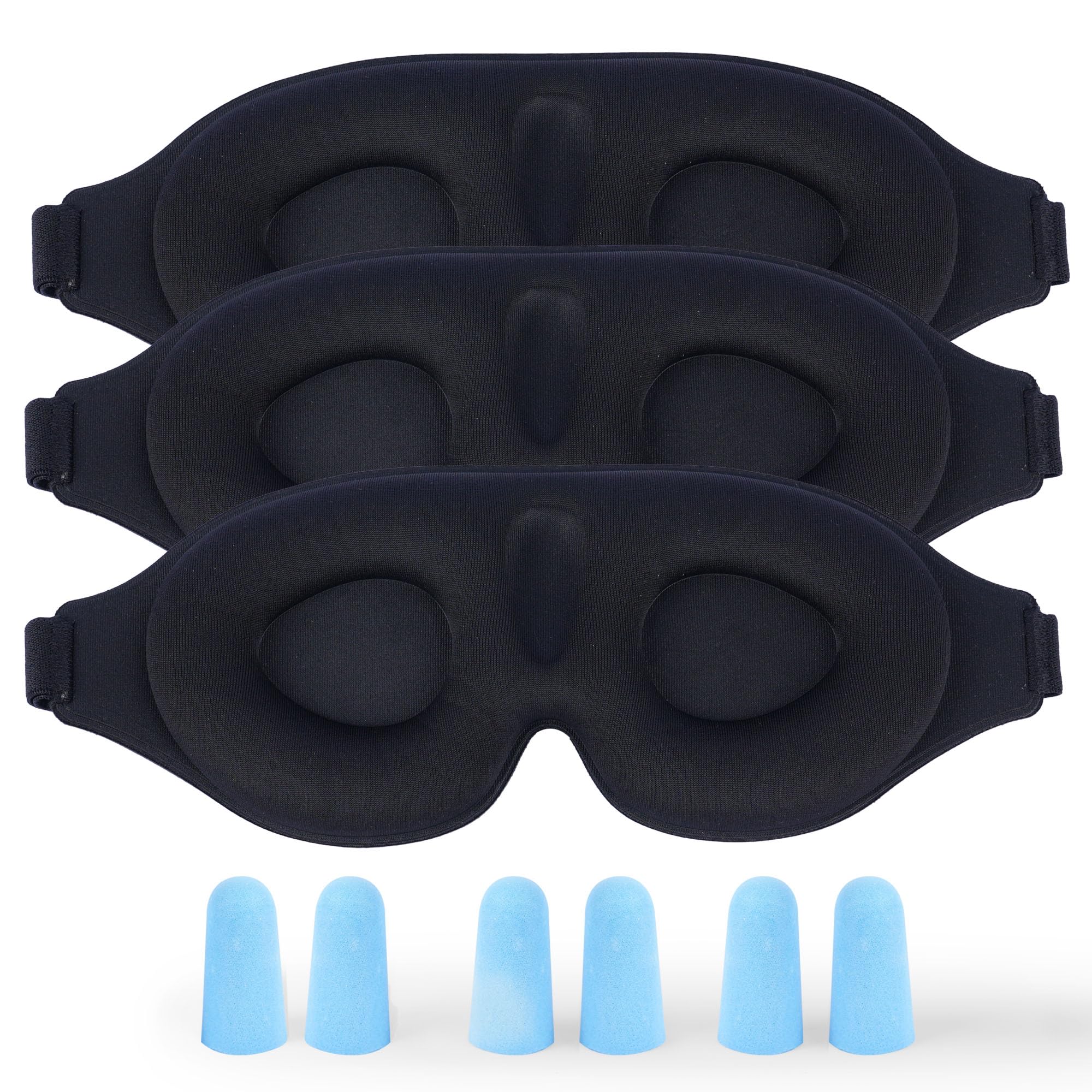 Mascarilla Aussumy con diseño 3D contorneado bloquea la luz para dormir mejor.