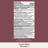 Aplicación de crema Australian Dream sobre la piel, alivio rápido sin grasa