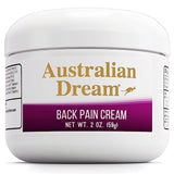 Australian Dream crema para dolor de espalda, absorción rápida y alivio ligero.