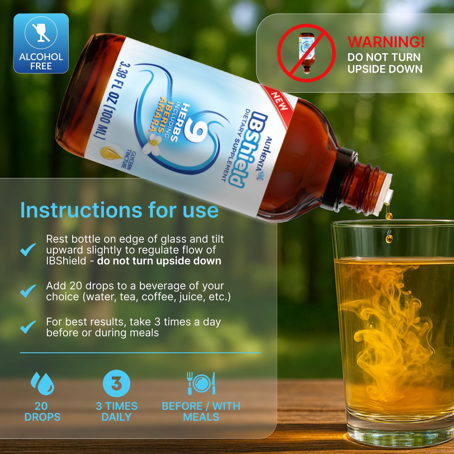 AUTHENTA IBShield, ingredientes-naturales: Iberis Amara y menta para comodidad posprandial