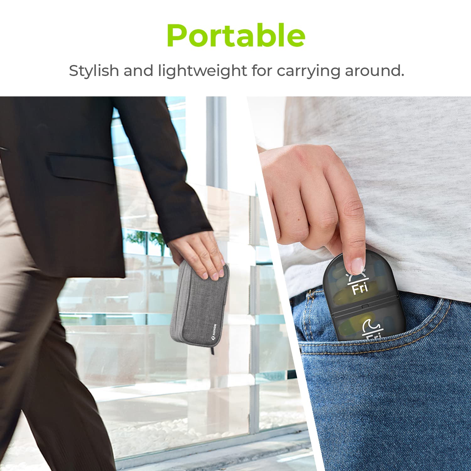 Bolsita gris impermeable lavable para viajes AUVON.
