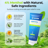 Absorción rápida del gel mentol AUVON en el área afectada.