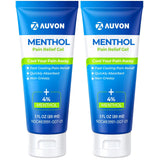 AUVON gel mentol aplicado a la piel en uso manual para alivio de molestias.
