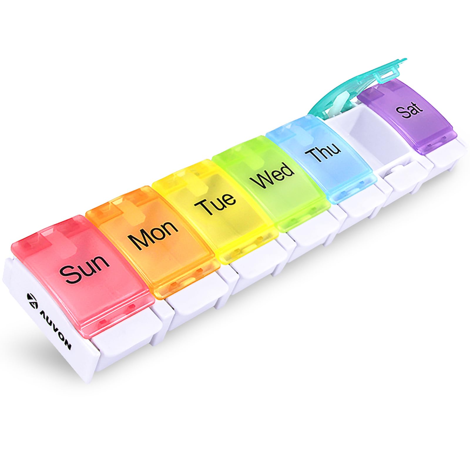 AUVON organizador semanal de pastillas, diseño claro para dosis diarias más fáciles.