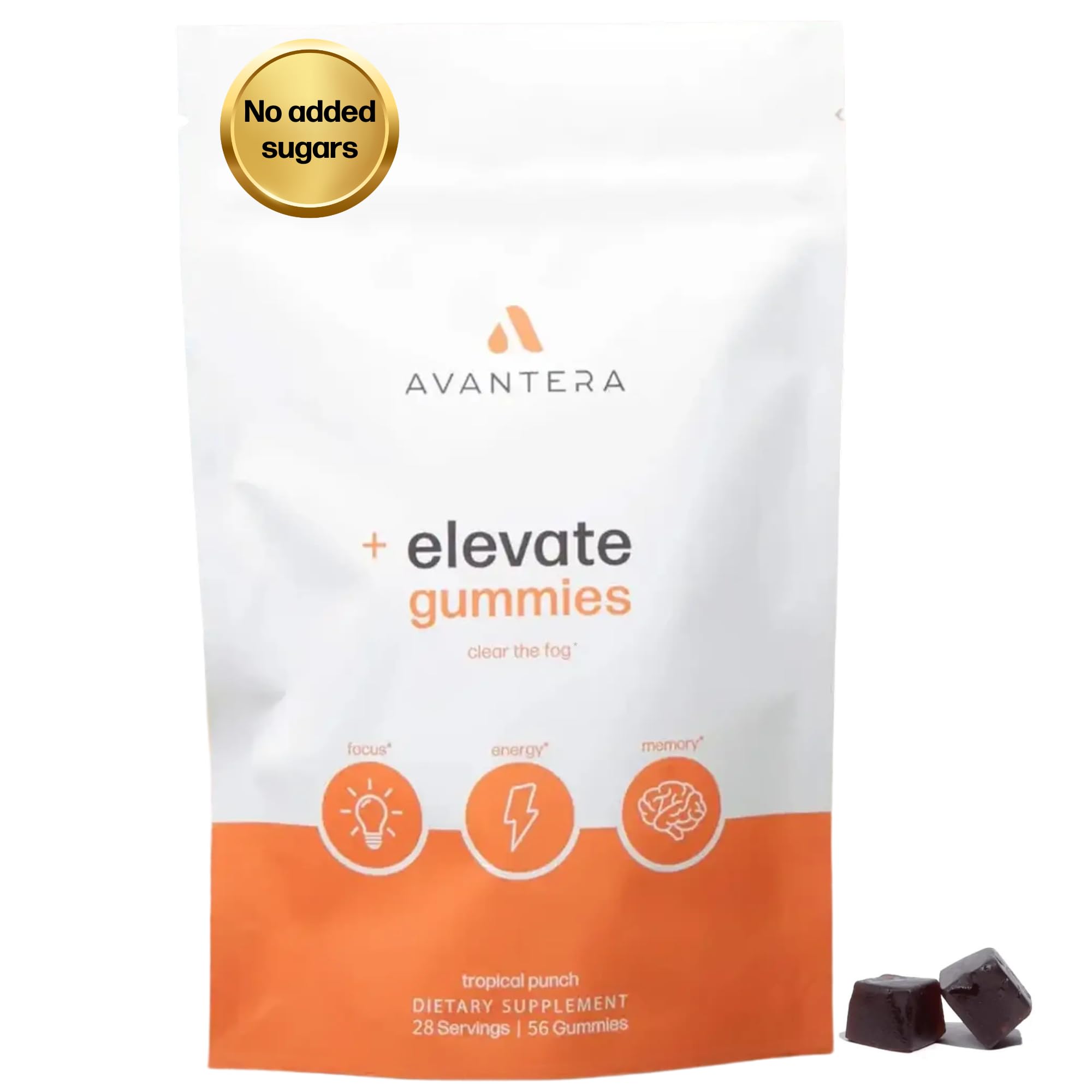 Avantera Elevate Gummies: empaque práctico para tu rutina diaria de enfoque.