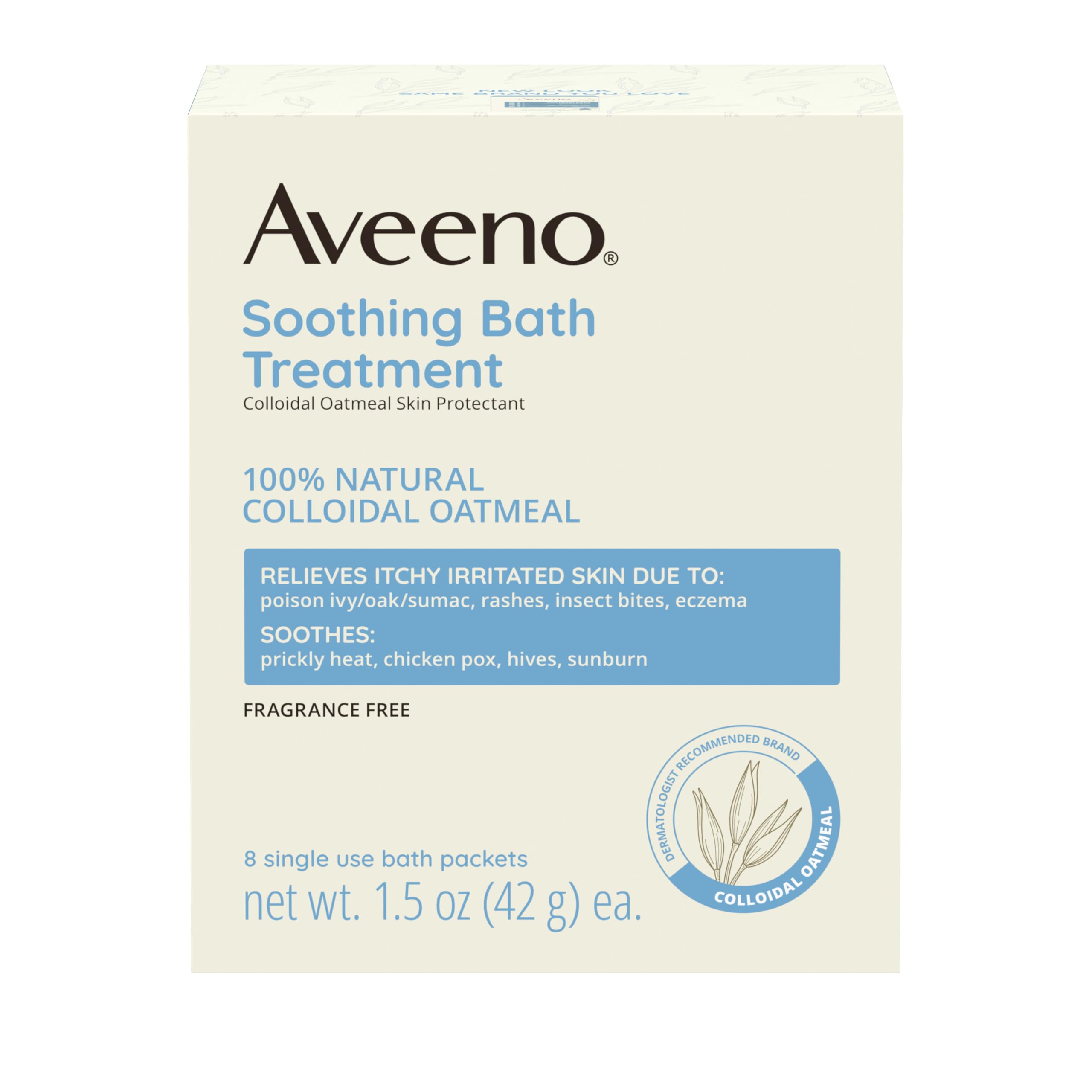 Aveeno: paquete único de baño sin fragancia, ideal para piel sensible.