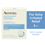 Aveeno: verter el sobre en agua tibia para un baño suave.