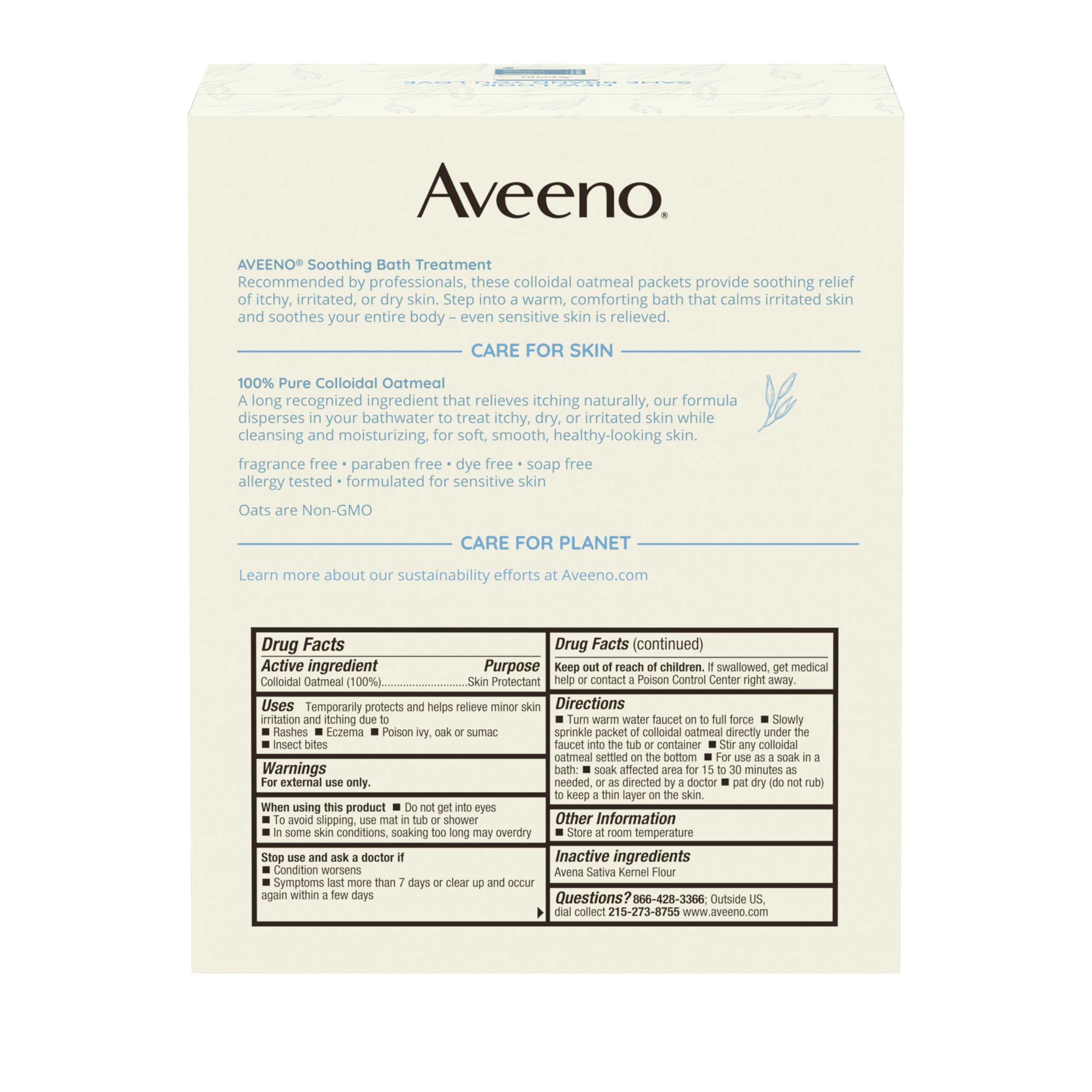 Aveeno: packs compactos para uso en casa o viaje.