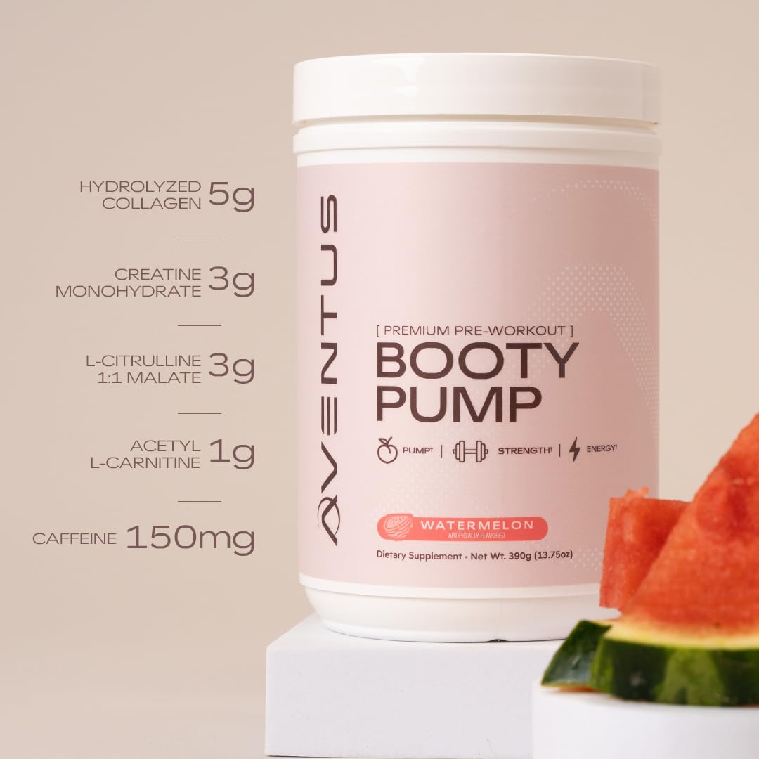 Aventus Booty Pump fórmula premium con colágeno y creatina.