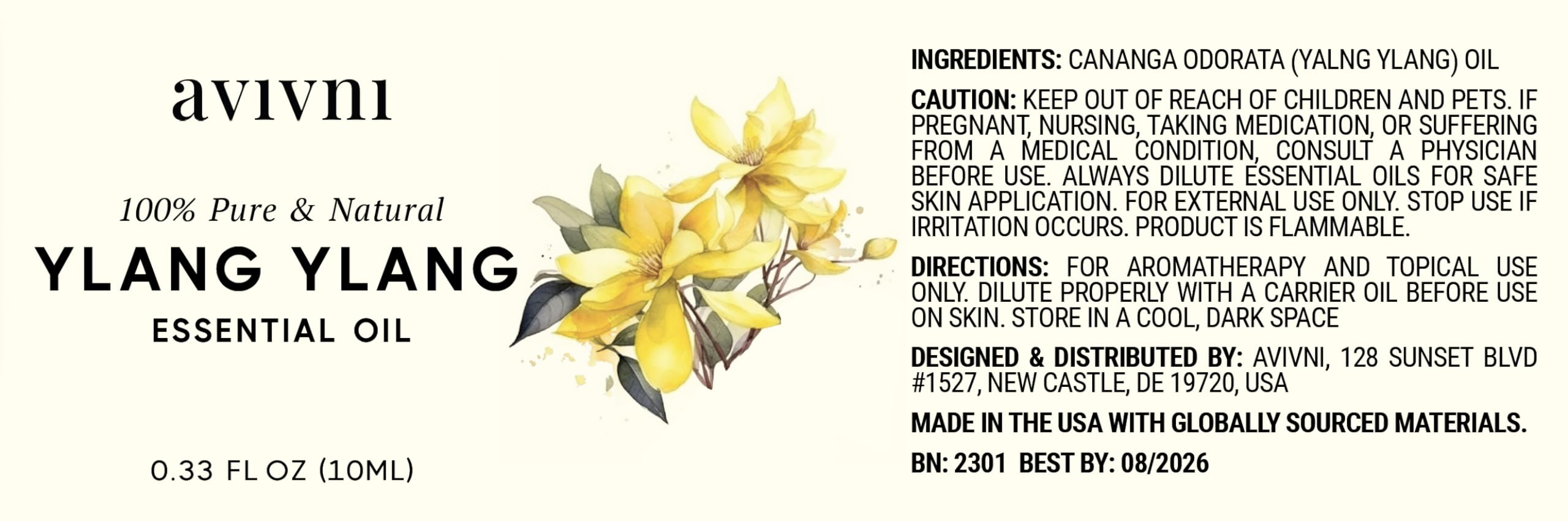 Aplicación cosmética natural con Aceite Esencial Avivni Ylang Ylang.