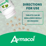 AVMACOL consumo fácil: tabletas que se pueden triturar para mayor comodidad.