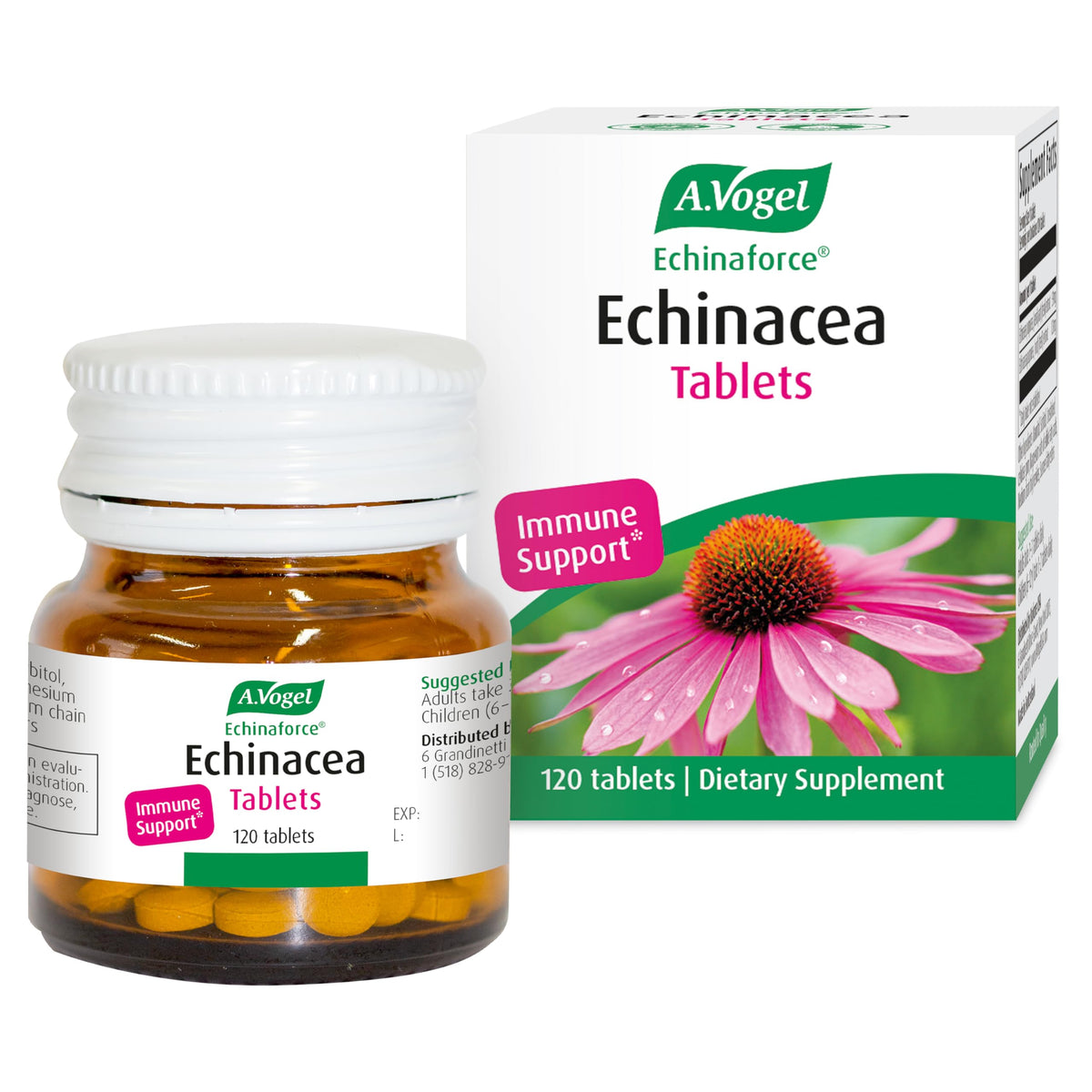 A.Vogel Echinaforce Tabletas frente del envase, soporte inmune diario