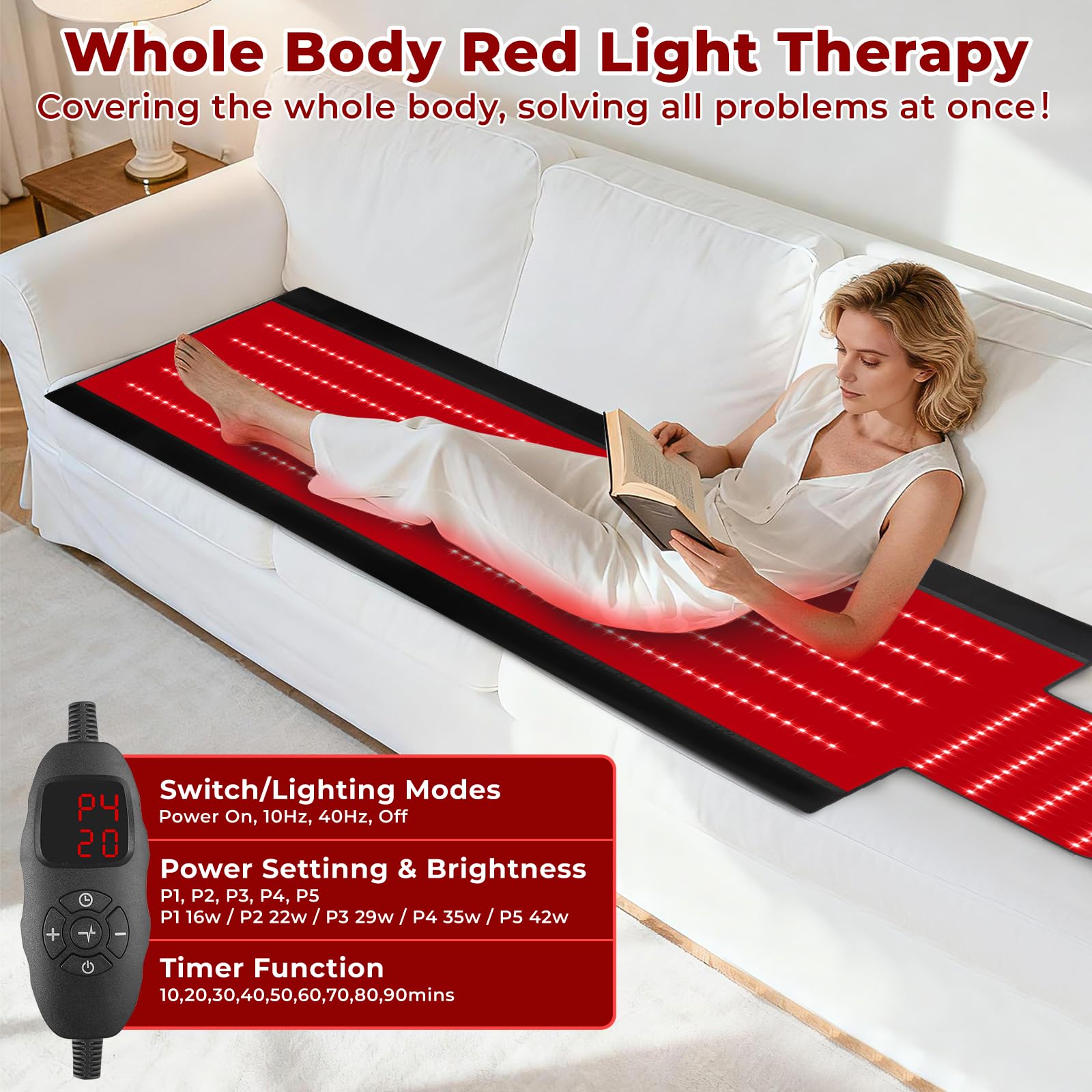 AVZAVZ manta luz roja control remoto para ajustar sesiones