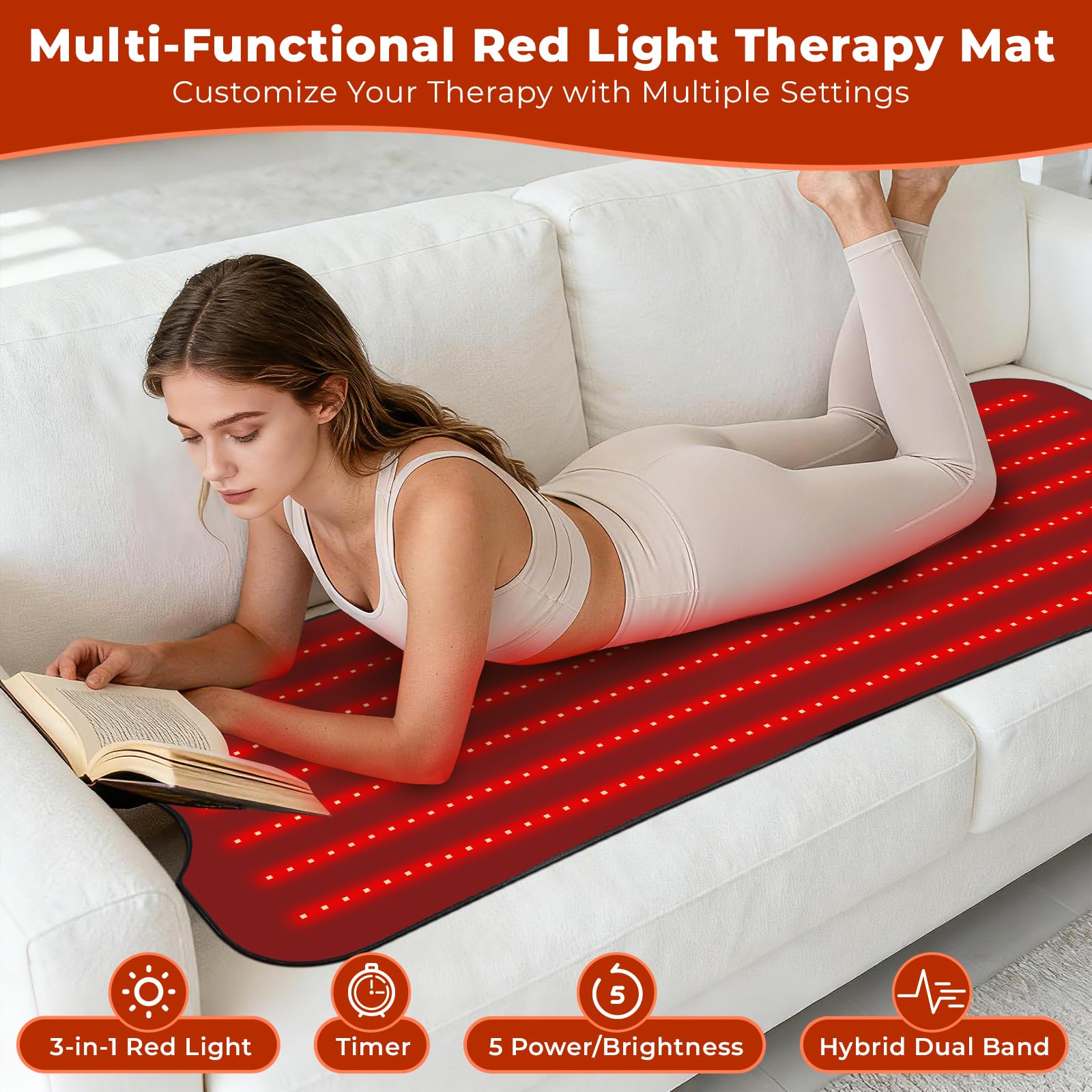AVZAVZ manta terapia luz roja diseño portátil y plegable