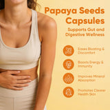 Cápsulas de papaya Awjsde Elava apiladas en frasco compacto