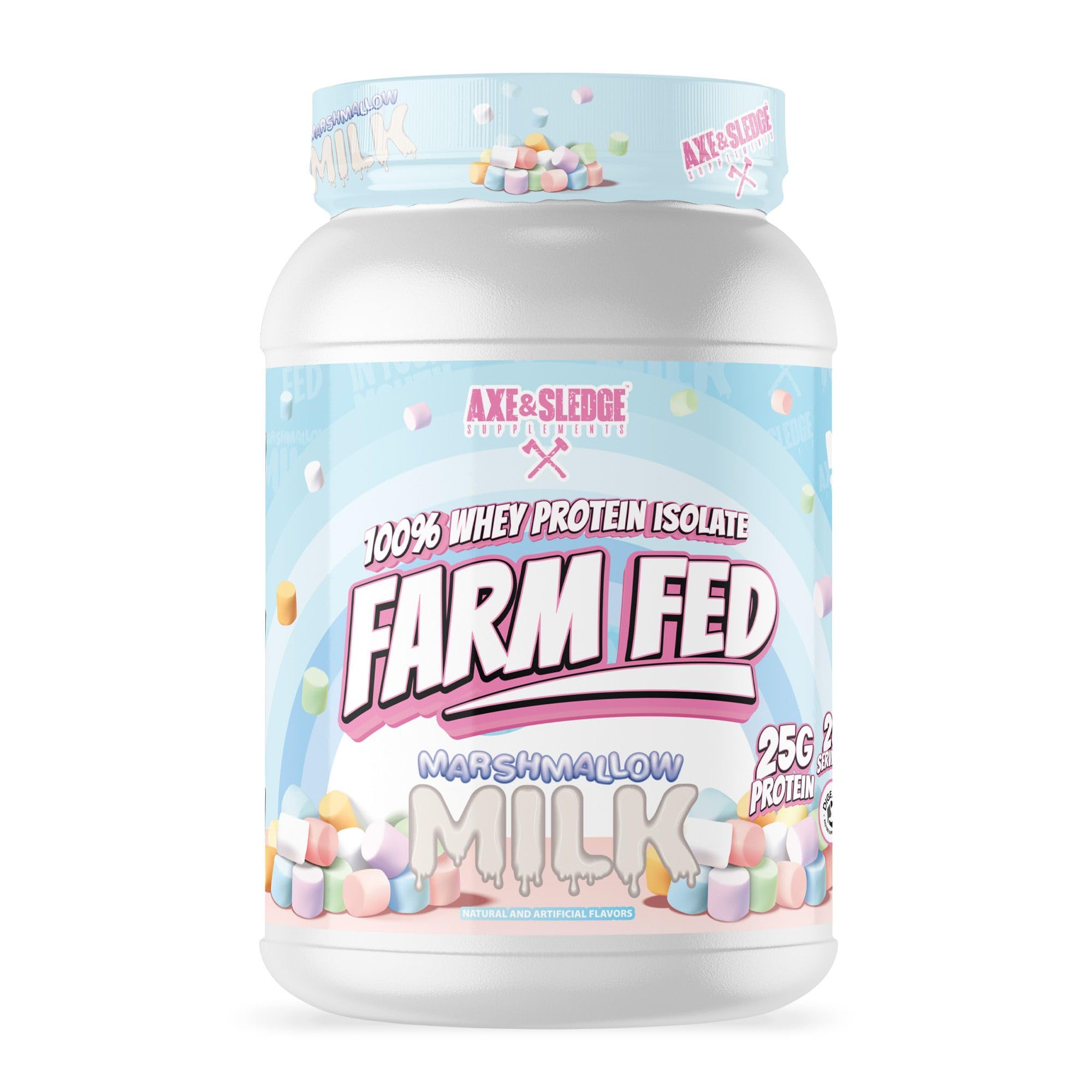 Axe & Sledge Farm Fed envase 25 g de proteína para recuperación muscular.