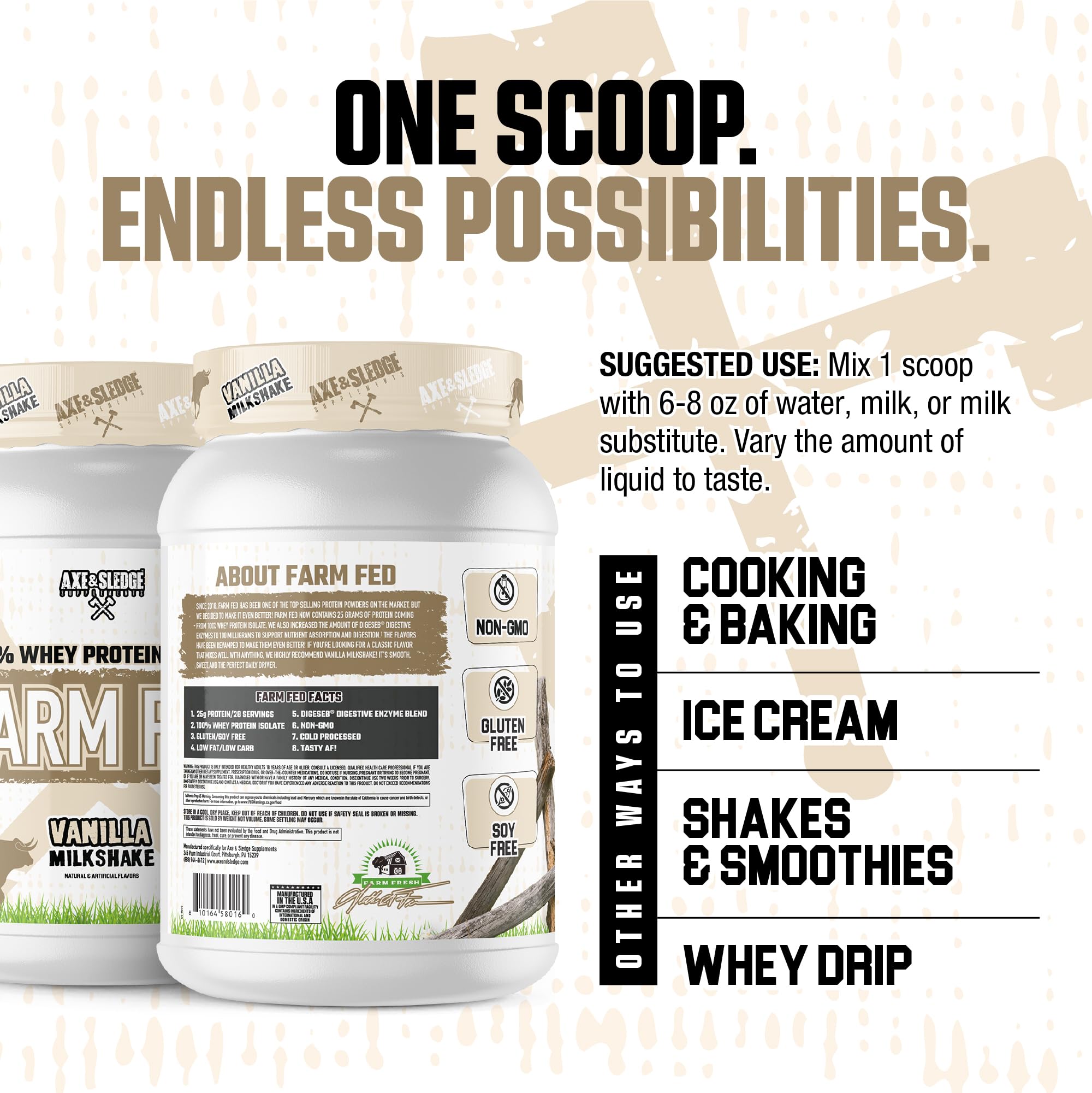Axe & Sledge Farm Fed sin gluten para dietas libres de gluten