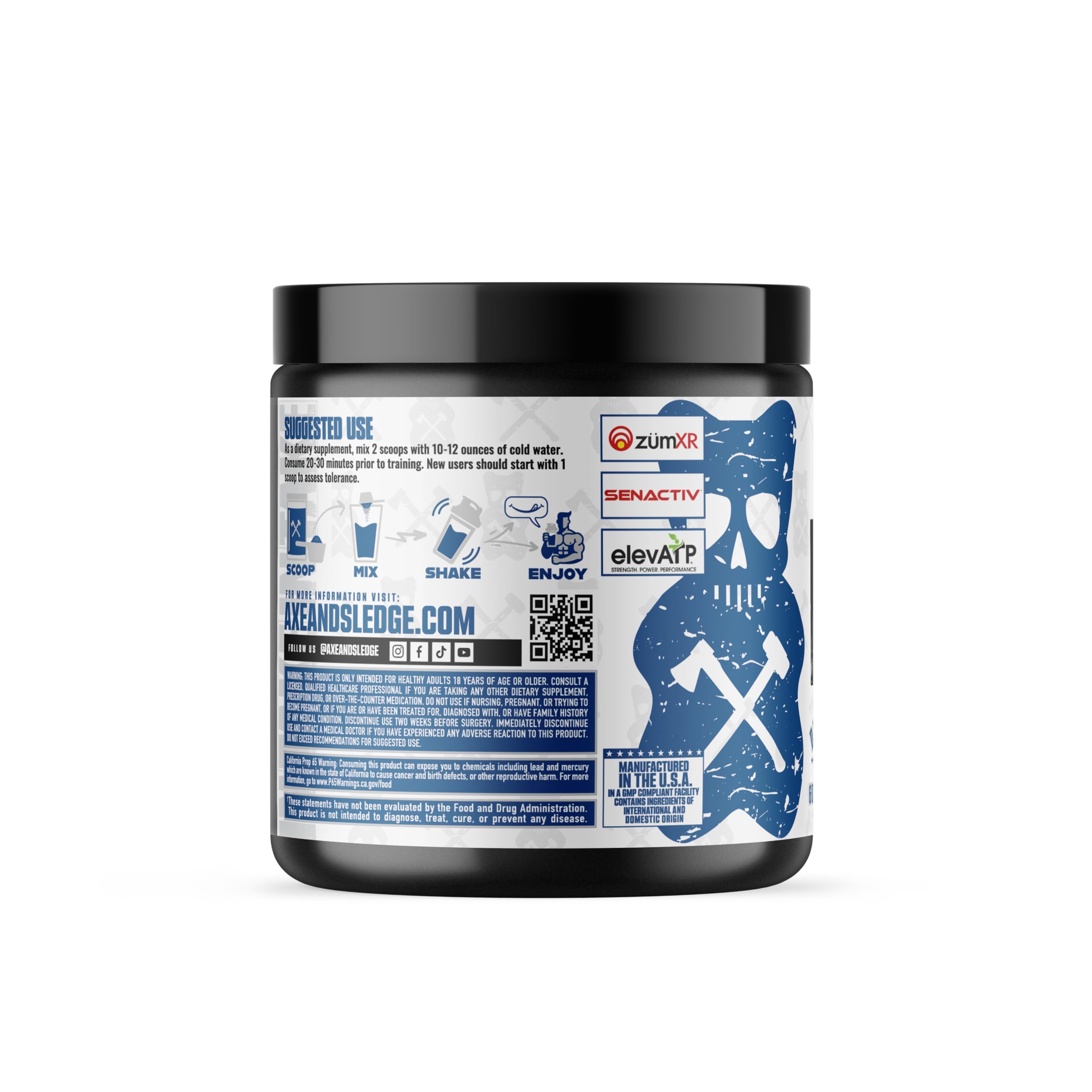 Axe & Sledge Intake: medición de dosis de cafeína para enfoque durante las series.