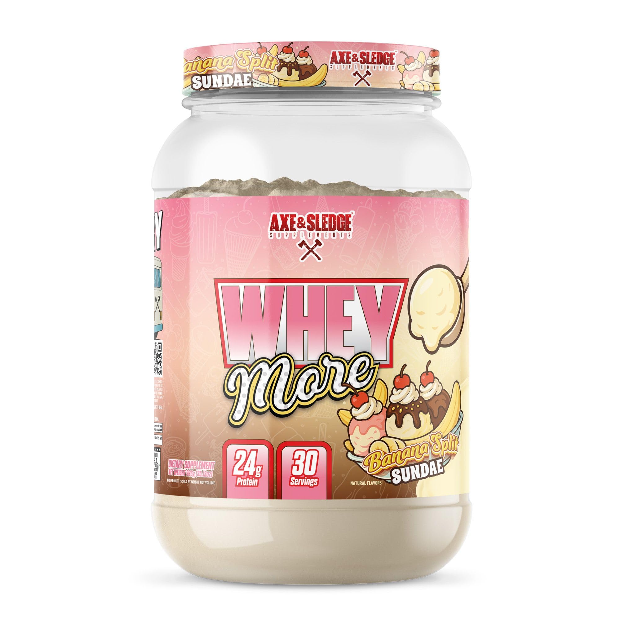 Axe & Sledge Whey More proteina-24g en polvo para recuperación muscular