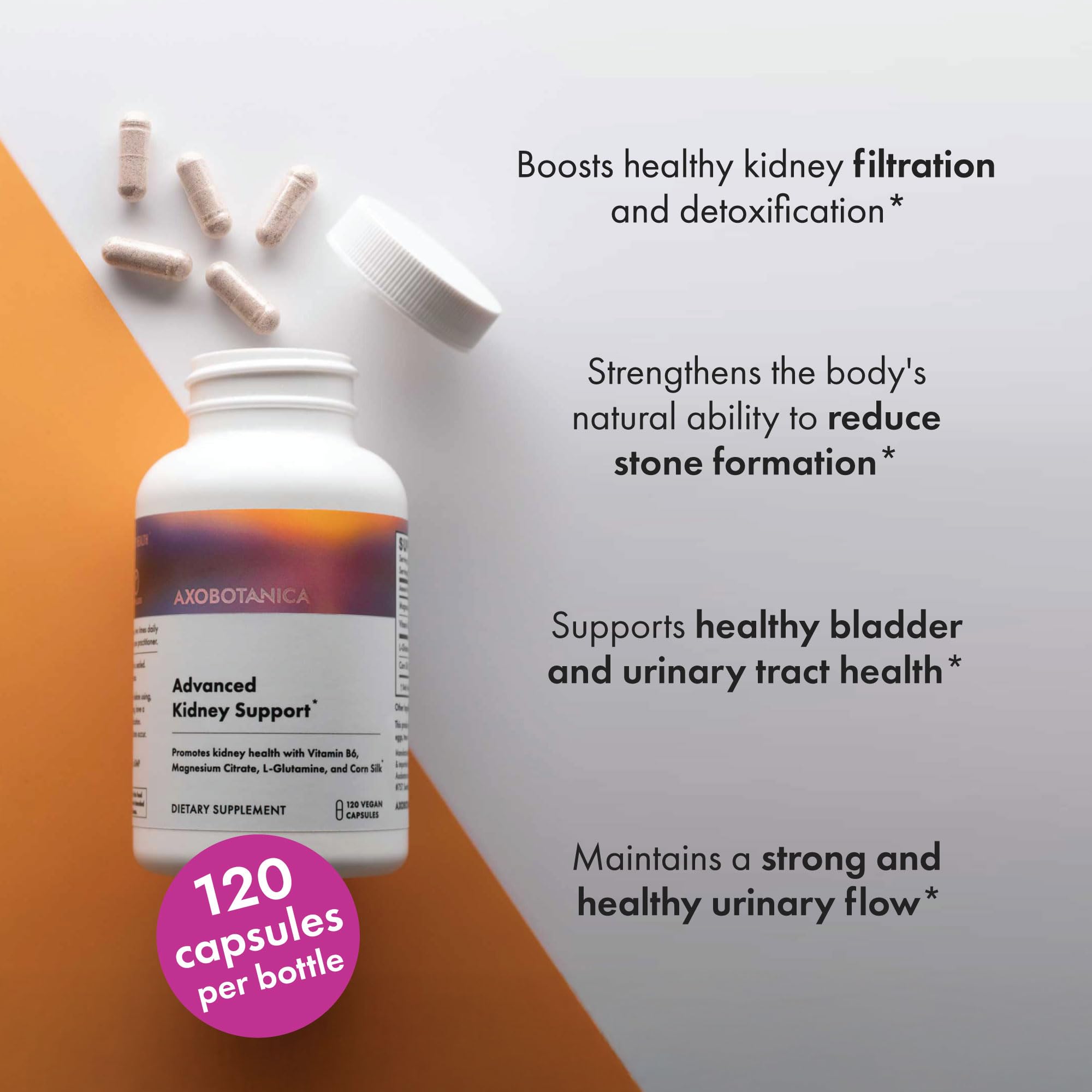 Axobotanica magnesio y vitamina B6, apoyo a la salud urinaria.