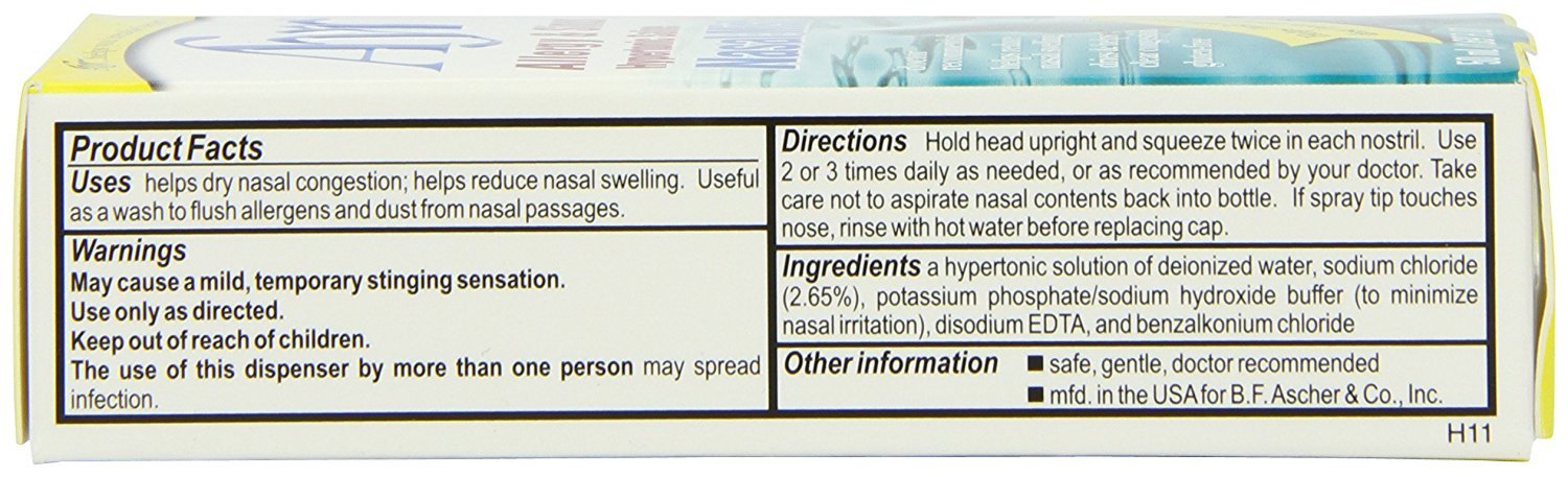 Aplicación suave del rociador nasal AYR para uso diario.