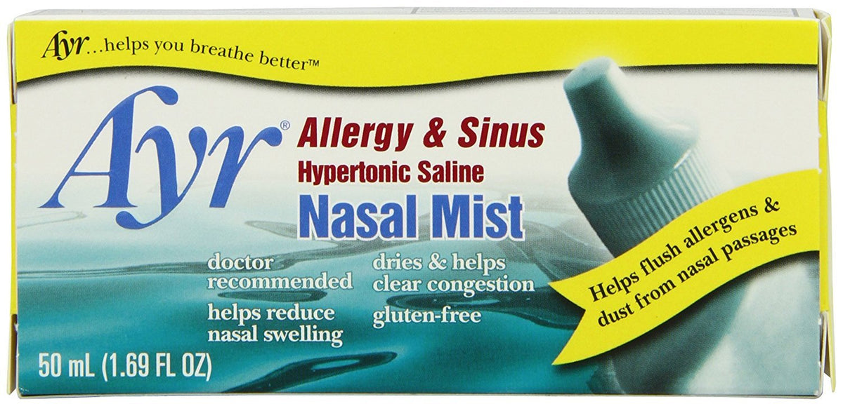 AYR Allergy & Sinus, pack de 4 frascos para descongestión nasal.