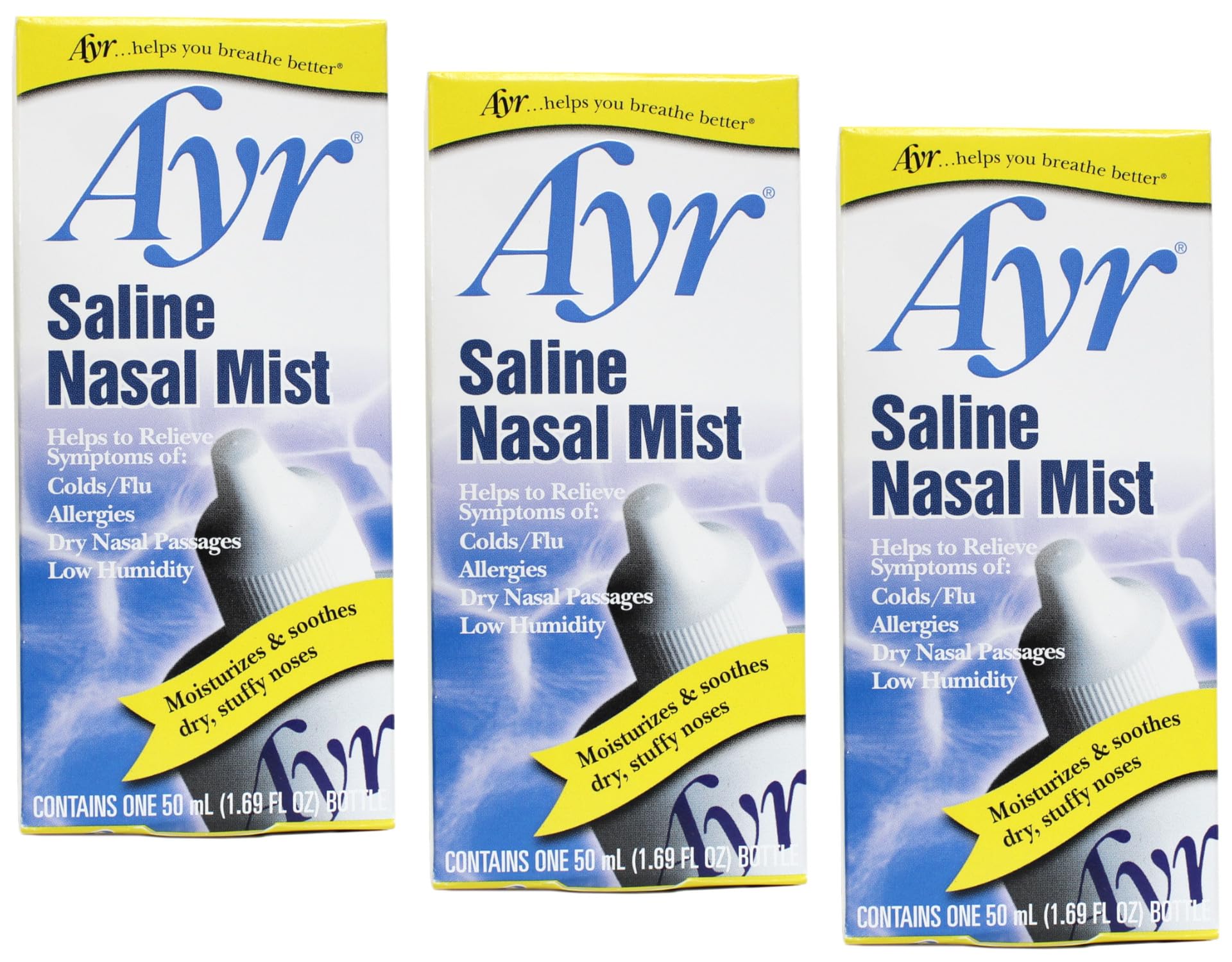 Ayr Solución Nasal botella de 3 unidades facilita limpieza nasal e hidratación