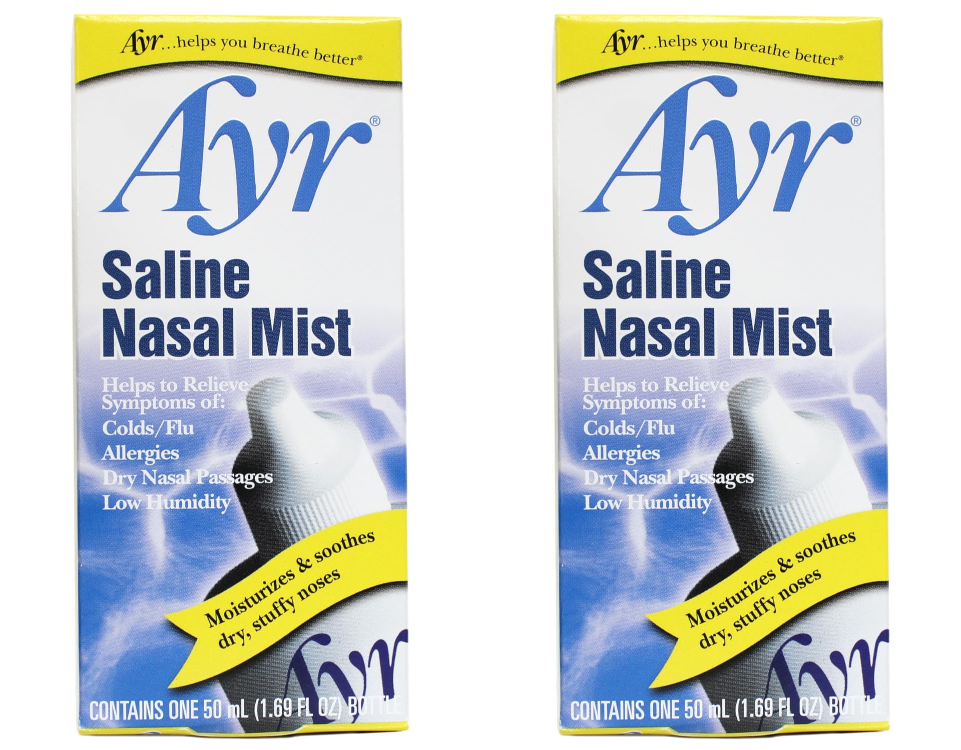 AYR Solución Salina Nasal, botella-atomizador para hidratar suavemente fosas nasales