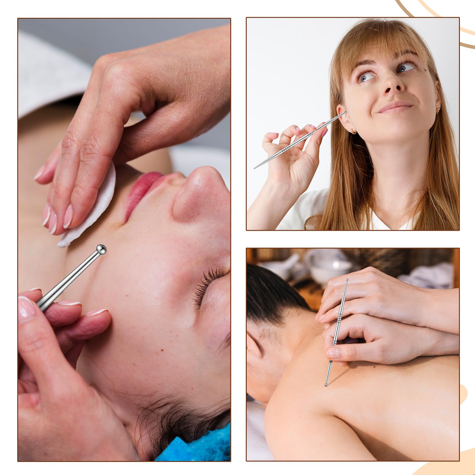 Aysatogc punta pequeña para masaje facial suave.