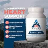 Ayush Herbs Arjuna Heart botella vidrio: presentación limpia para uso diario.