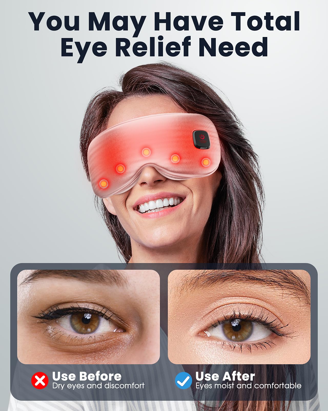 Azang Mascara Ojos Calor con fundas lavables para higiene diaria