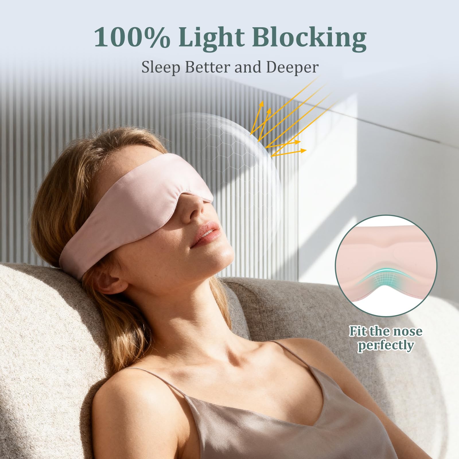 Azang Silk Sleep Mask puente de nariz moldeado para bloquear la luz sin incomodar