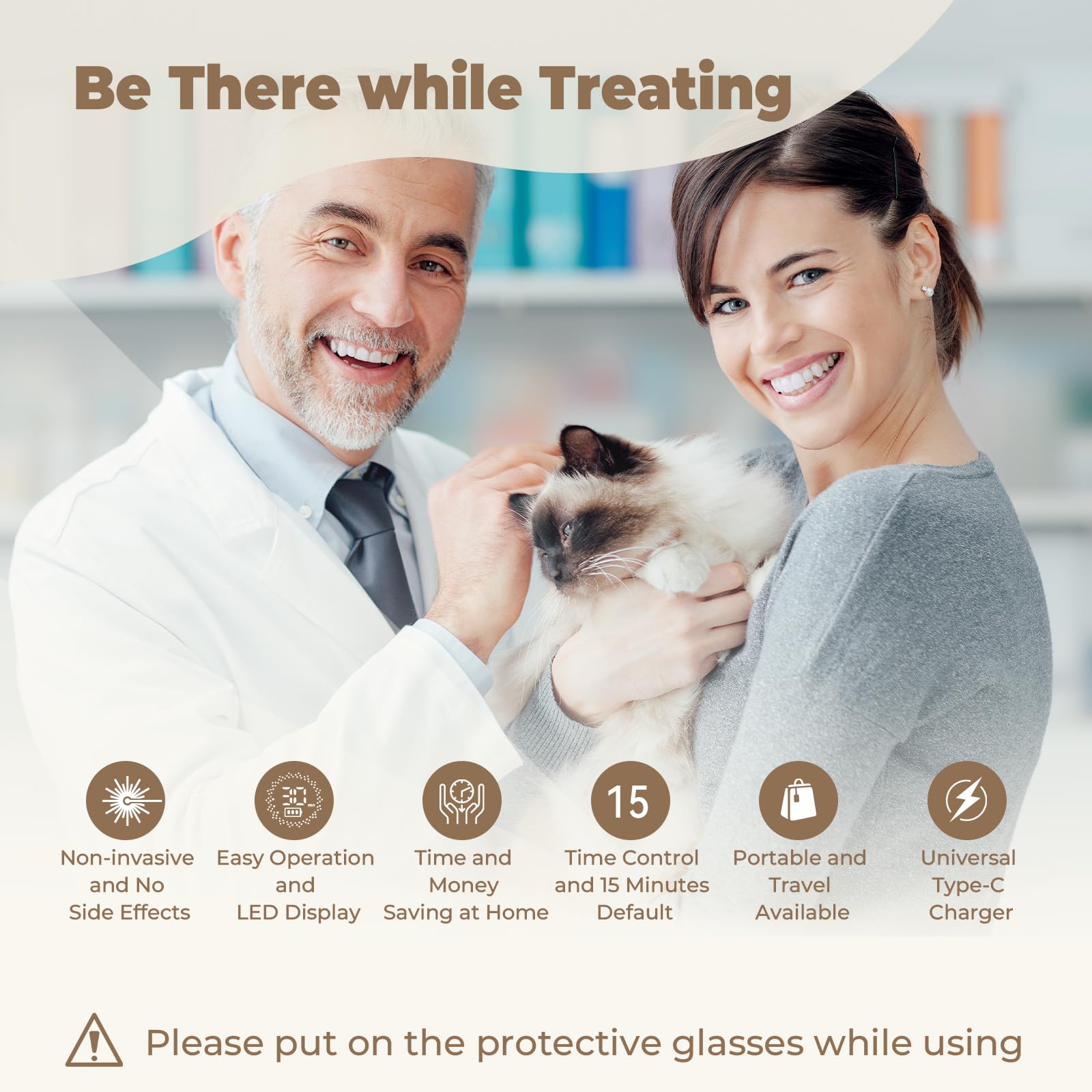 Azilaser protección ocular y cubierta magnética para mascotas sensibles.