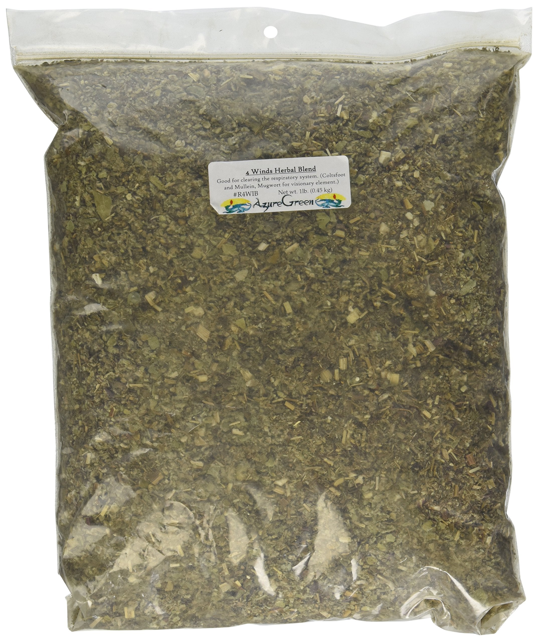 AzureGreen 4 Winds, mezcla de hierbas en bolsa hermética de 1 libra para rituales y relajación.