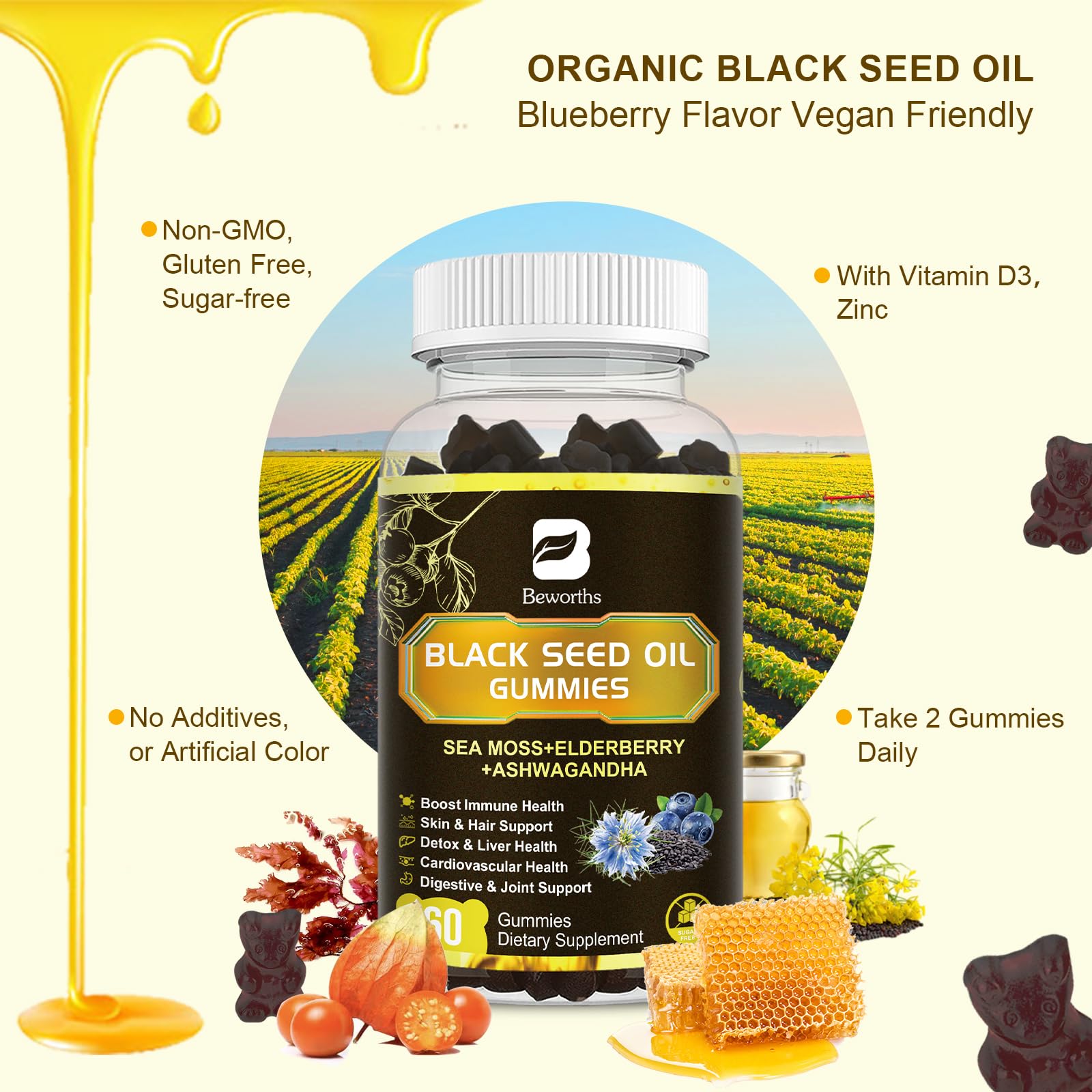 B BEWORTHS gominolas con vitamina C y D3 para vitalidad