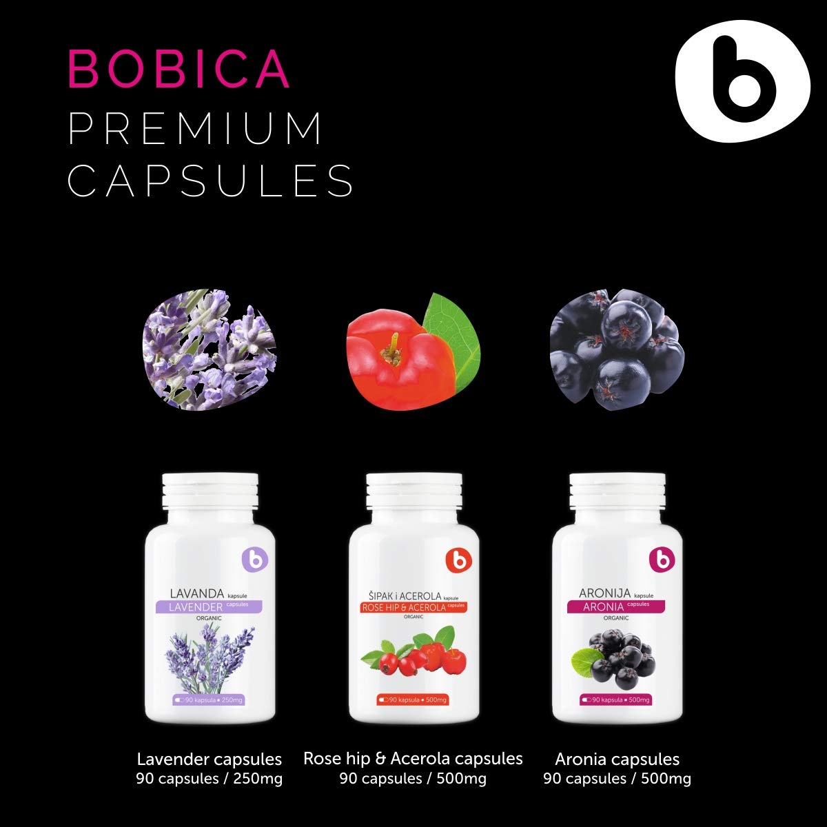 Cápsulas sin gluten y sin transgénicos de aronia b