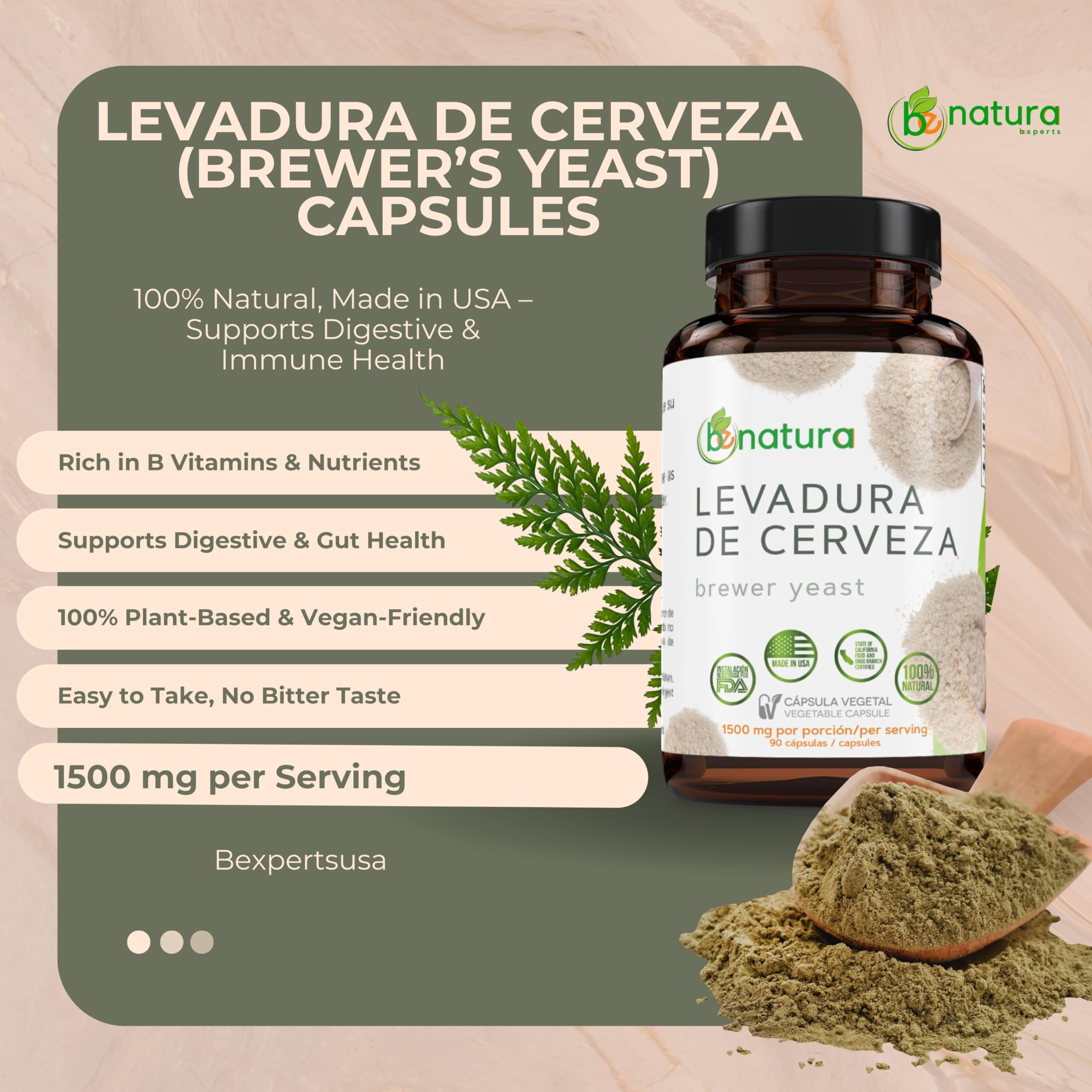 B-Experts Levadura de Cerveza prebióticos para salud digestiva