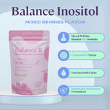 Polvo sabor frambuesa de B-FIT B Inositol Balance para batidos diarios.