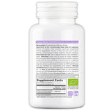 Etiqueta clara de lavanda orgánica de la marca b para tranquilidad natural.