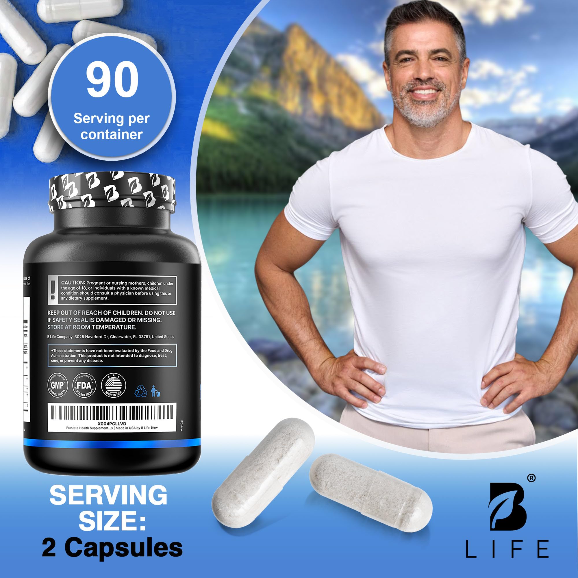 B Life Prostate Complex – empaque claro que facilita revisar la dosis diaria