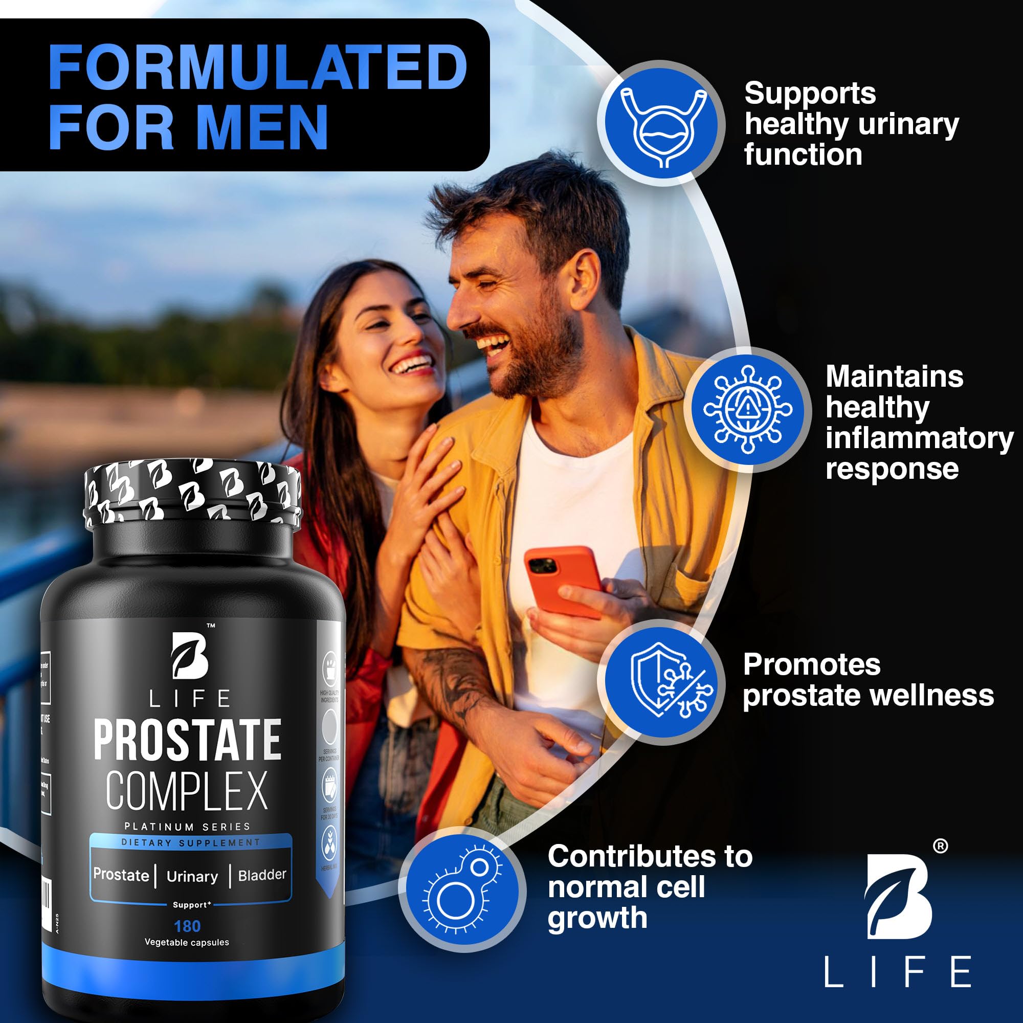 B Life Prostate Complex – semillas de calabaza para apoyo urinario diario