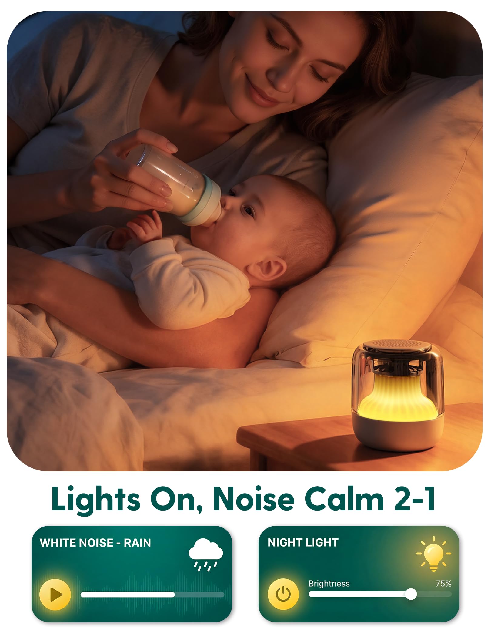Babelio Pocket Glow ofrece 20 sonidos para dormir o calmarse.