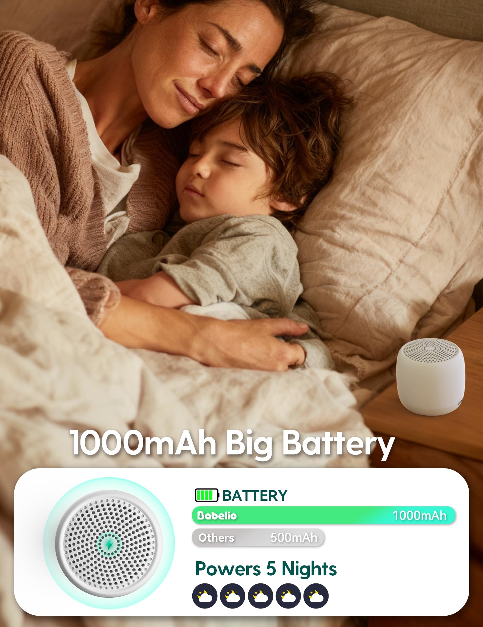 Babelio Pro Mini Portátil batería de 1000mAh para uso prolongado y viajar sin interrupciones