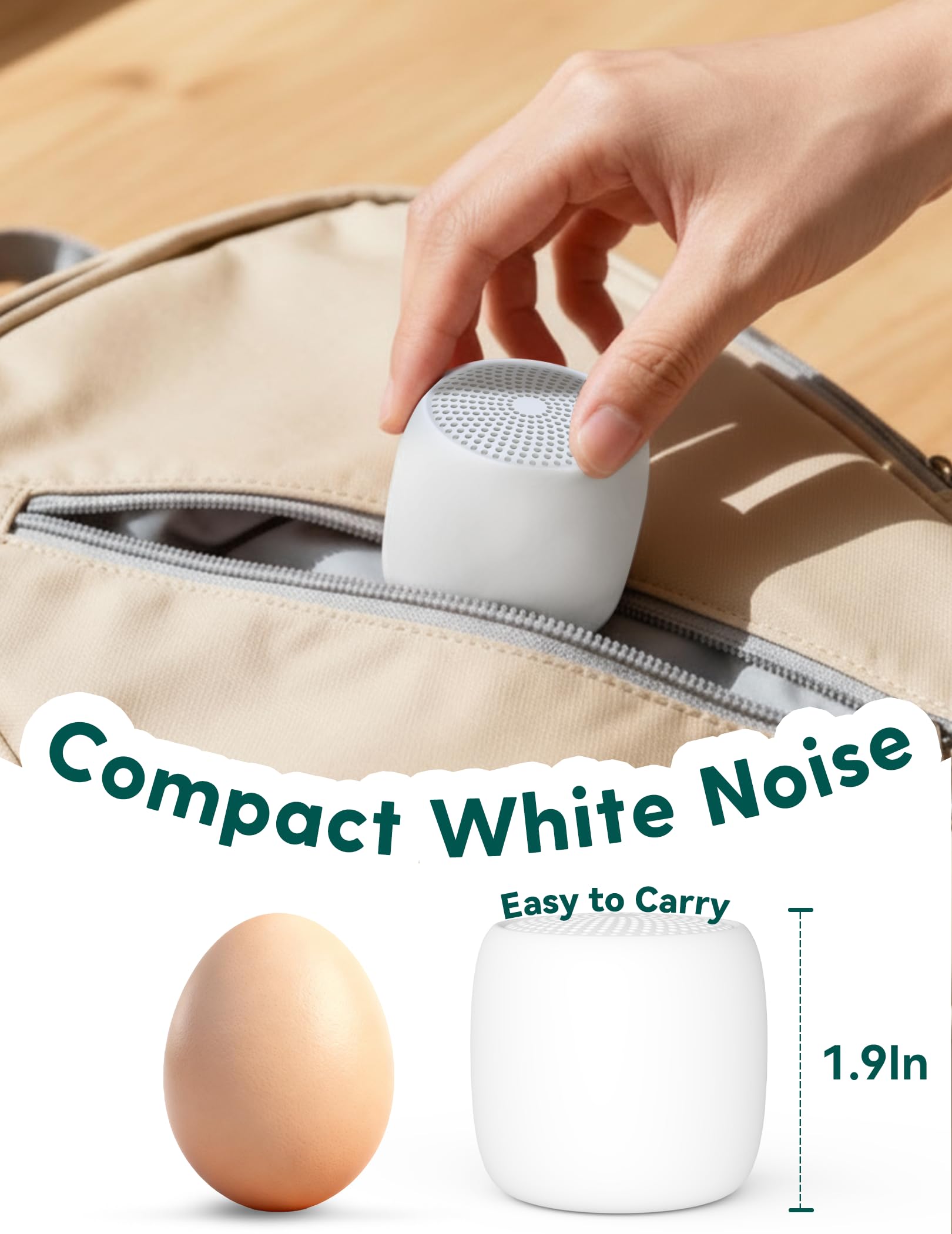 Babelio Pro Mini Portátil sonido envolvente que oculta ruidos molestos en hoteles