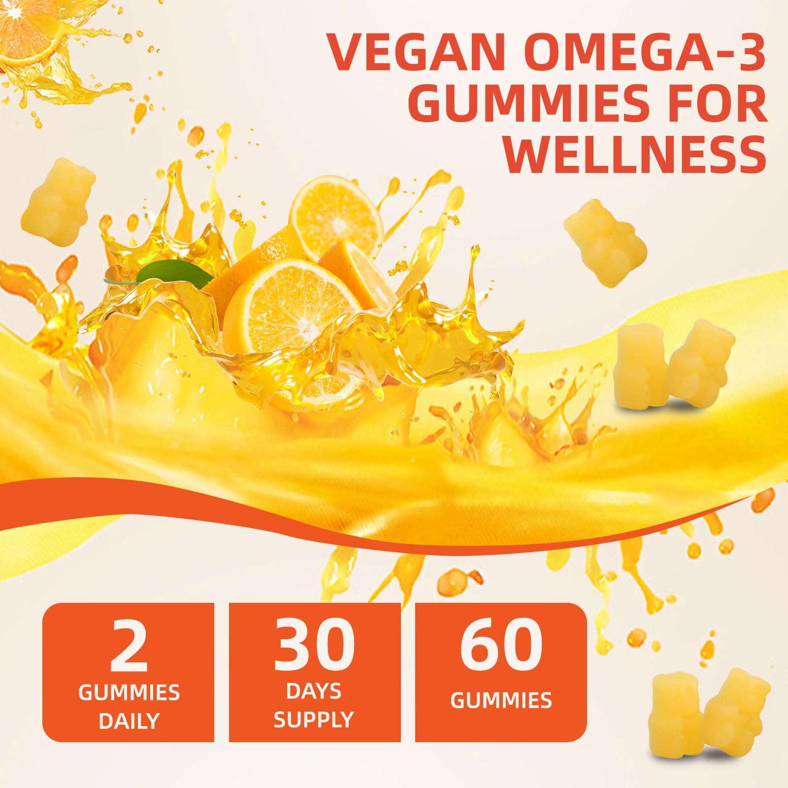 Babivek Omega-3 Gummies Vegan 1200mg dos gominolas: dosis diaria simple y deliciosa.