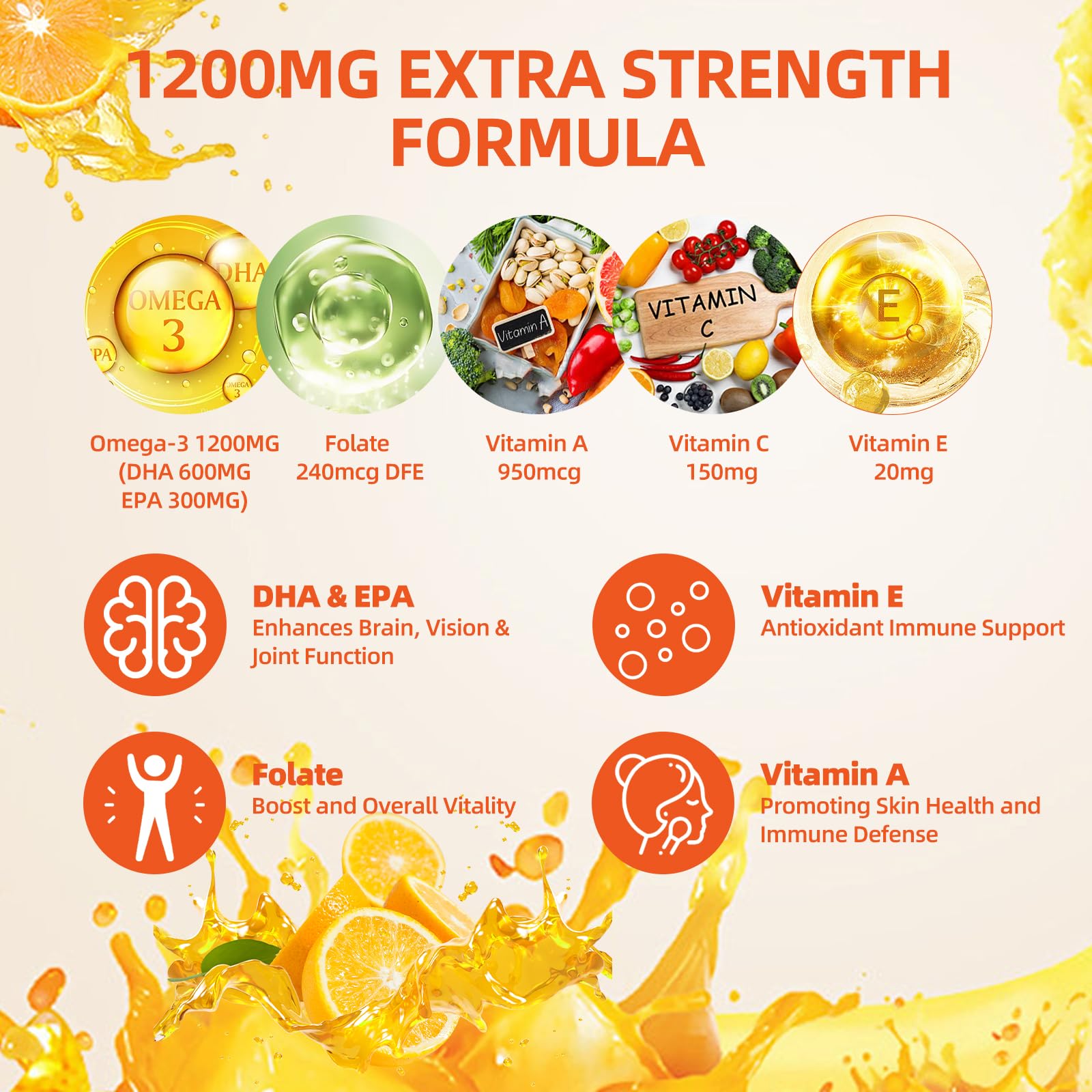 Babivek Omega-3 Gummies Vegan 1200mg plato de presentación: opción atractiva para decisiones rápidas.
