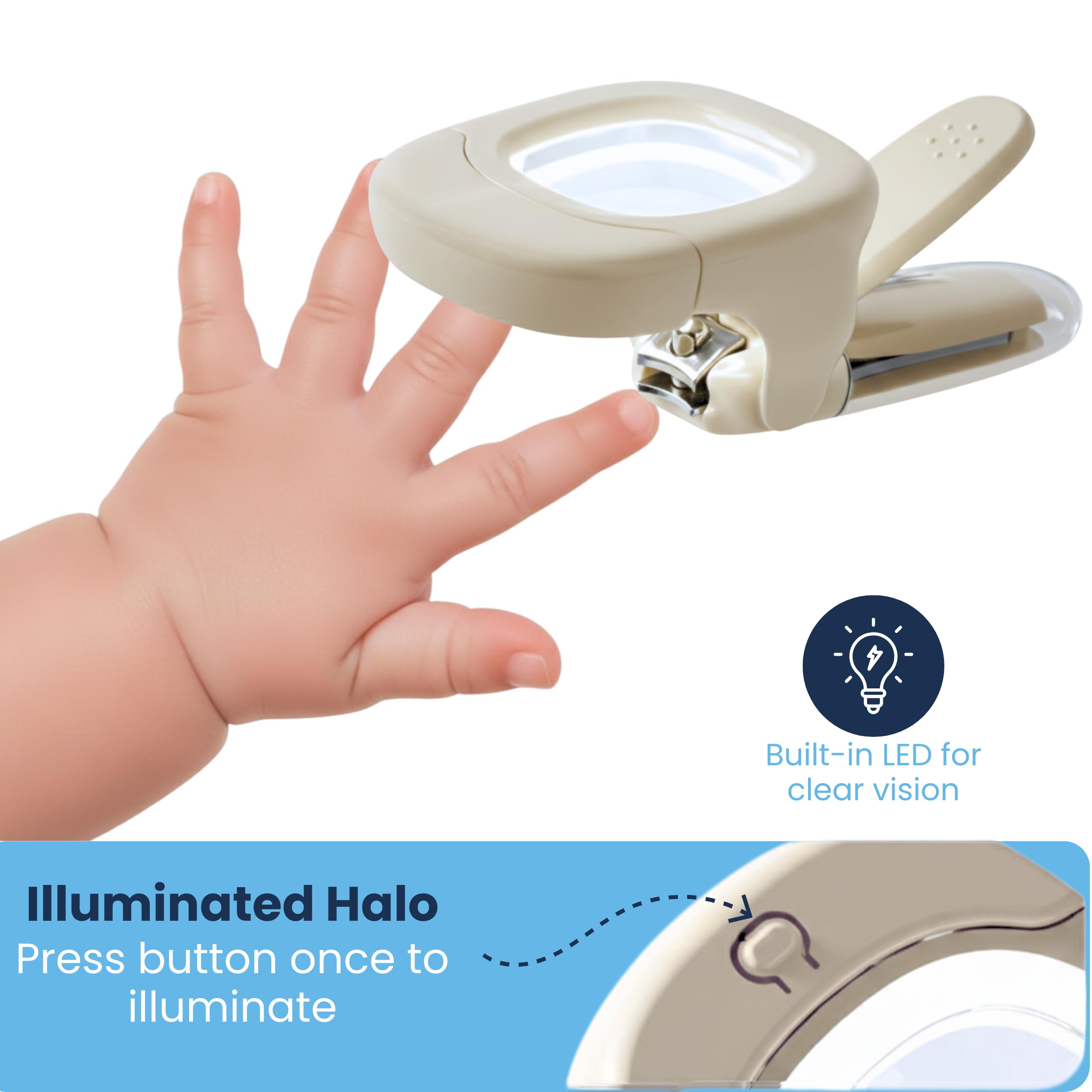 Baby Proof Me recogedor de uñas integrado atrapa recortes para una higiene limpia